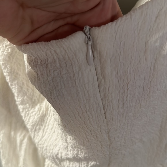 Lulus Little Bit In Love White Surplice Puff Sleeve Mini Dress - Picture 7 of 7